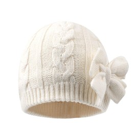Zsedrut Baby Girls Knit Hats Toddler Infant Beanie Caps Autumn Winter Warm Skull Hood Cap (M, White)