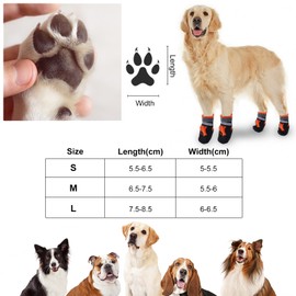 Seahelms Dog Boots Paw Protector - Waterproof Dog Shoes - Durable Outdoor Dog Boots with Reflective Strips for Medium and Large Dogs (Orange, L)