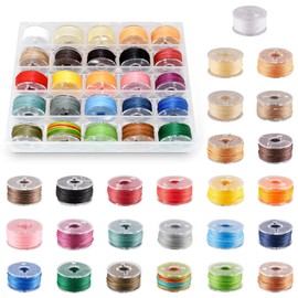 Waxed Thread,0.55mm*10m Colourful Waxed Cord,25Rolls Beading Thread,String for Bracelet Making,Cord for Jewellery Making,Waxed Thread for Leather Sewing,Polyester Cord,Waxad Cotton Cord for DIY Crafts