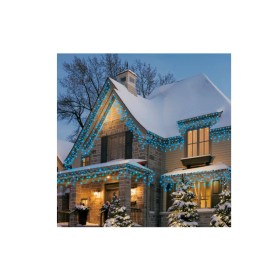 Holiday Time 200-Count Blue LED Icicle Lights with 8 Sync Lighting Functions
