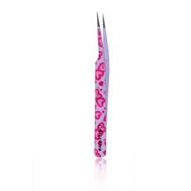 Alluring Pink Heart Tweezers for Eyelash Extension for Volume Lashes 3D, 5D & 6D lashes - PRO STRAIGHT TWEEZERS