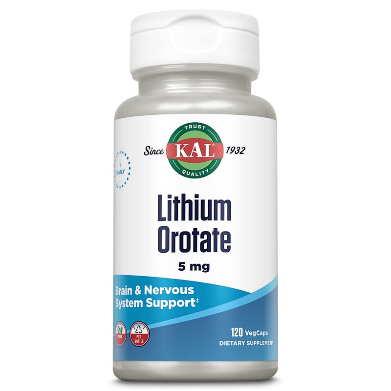 KAL Lithium Orotate 5 milligrams | Low Serving Of Chelated