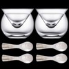 Glass Caviar Chiller Server Set Caviar Spoons 3.2 Inch Shell