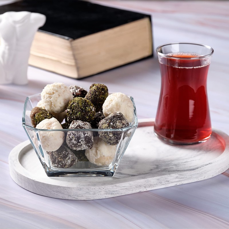 Glass Bowls for Kitchen Prep, Modern Serving Dishes for Dessert,