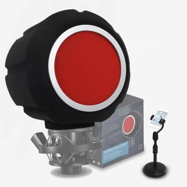 Microphone Isolation Ball, Mic Isolation Shield Suit for 1.77-2.36 inch, Pop Filter Isolation Ball with Adjustable Phone Holder for Record Studios, Sound-Absorbing Foam Reduces Noise and Reflections