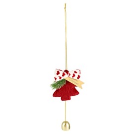 Thyonta Plush Christmas Tree Bell Hanging Ornaments Soft-Touch Bells Versatile Door Bells and Wind Chimes for Festive Tree Car Holiday New Year Decorations (Red)