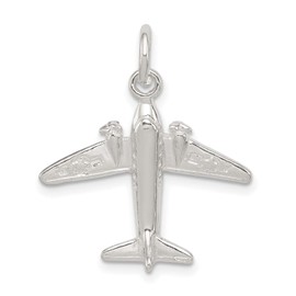 Jewelry Stores Network Sterling Silver Jet Charm 19 mm x 22 mm