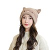 PTILSERY Cute Woollike Knitted Hat Cat Ears Womens Lady Girl