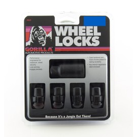 Gorilla Automotive Products Gorilla Automotive Products 38431XLBC Black Wheel Lock, Set of 4 (Chrome Ball Seat 12mm x 1.50 Thread Size)