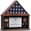 Zmiky Large Burial Flag Display Case American Flag Solid Wood