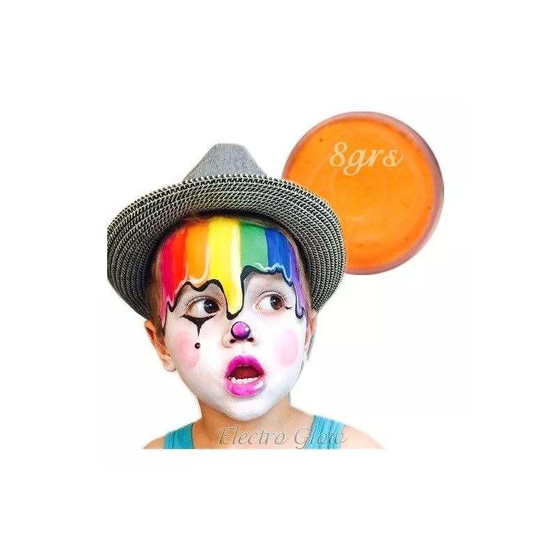 Electro Glow Maquillaje Base Agua Amarillo Huevo Body Paint 8