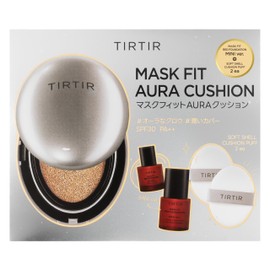 Tirtir Mask Fit Cushion Set 02, Cushion 0.6 oz (18 g) + Red Foundation Mini 0.3 fl oz (10 ml) + Puff x 2, AURA 21N