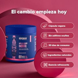 Birdman Myo Chiro Inositol 4100 Proporción Aditivos Cápsula Vegana Porciones 180 Cápsulas