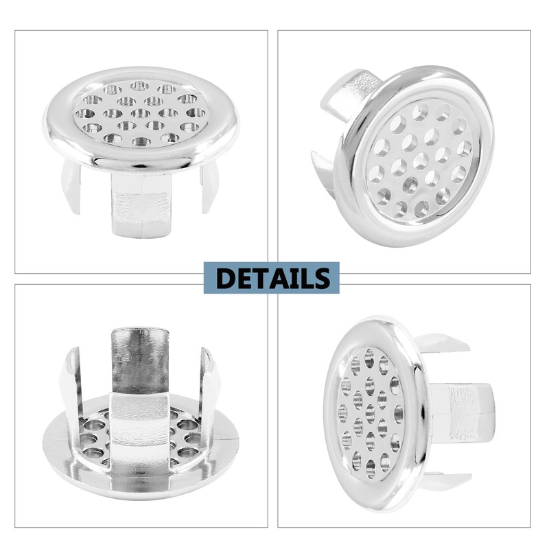 Qjaiune 3 Pack Bathroom Sink Overflow Trim Ring, Electroplating Chrome