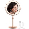 OMIRO 8.5 Inches Lighted Makeup Mirror with 3X/10X Magnifications, Double