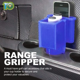 The Range Gripper for Golfers - An All-In-One Rangefinder/Smartphone Holder- Fits Any Golf Cart Cupholder, Secures & Protects Your Range Finder & Cell Phone - Never Lose Valuables Again, Royal Blue