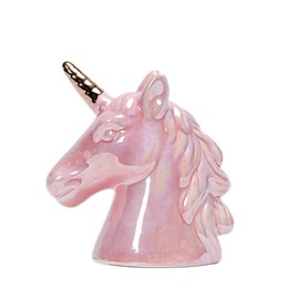 Hosoncovy Ceramic Unicorn Piggy Bank Coin Bank Money Box Children Bedroom Decoration Birthday Gifts (Pink)