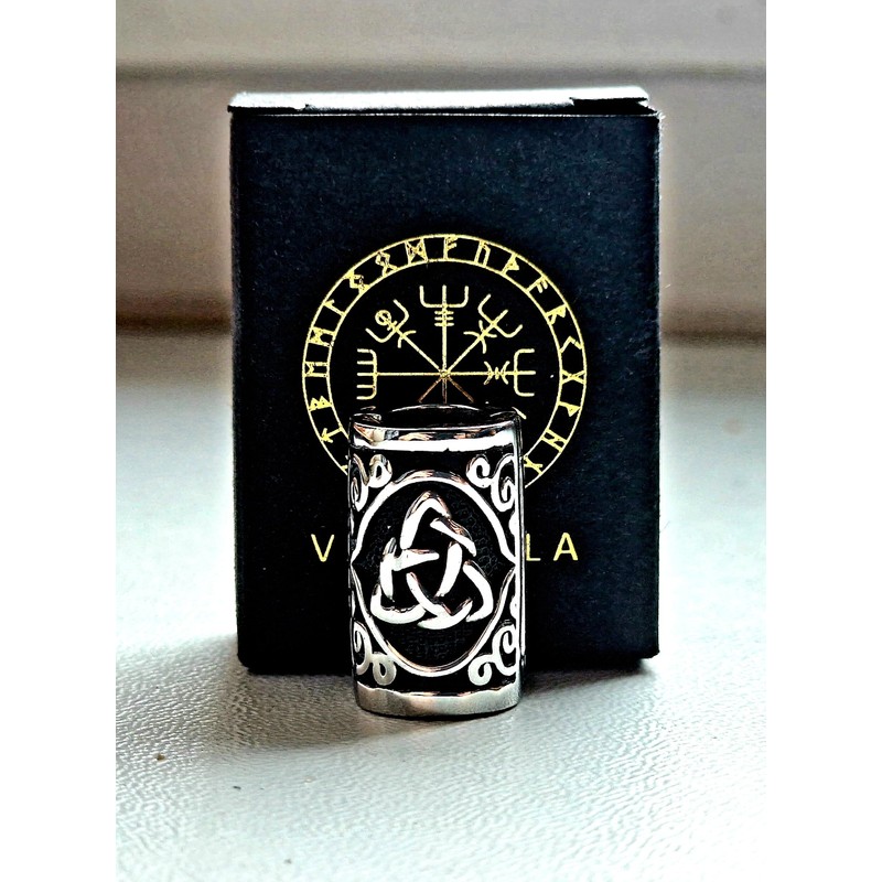 VALHALLA Viking Beard Bead 316L Steel Silver Stainless Steel Large