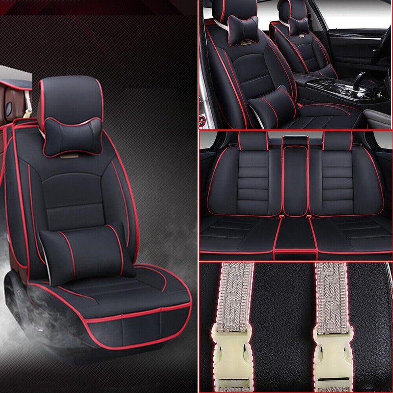 YINZINR Universal PU Leather 5-Seats Front + Rear SUV Car