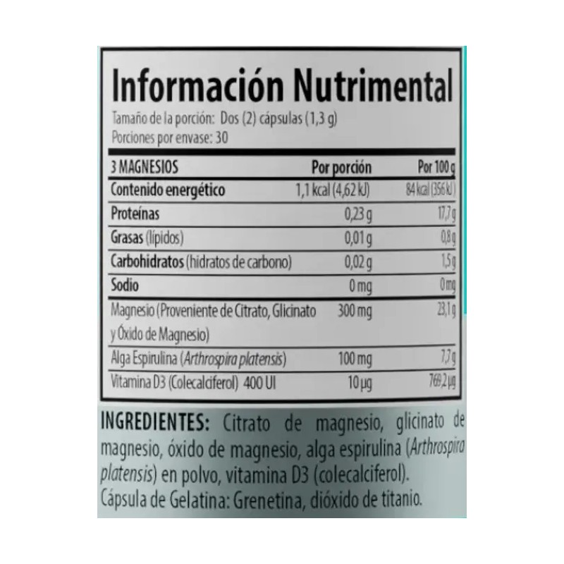 Solanum Magnesios Espirulina Vitamina Caps Sabor