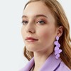 EVER FAITH Long Petal Earrings for Women Girls Acrylic Flower