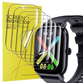 Blueshaweu Screen Protector Compatible with LLKBOHA Smartwatch 1.85 Inches, HD Clear Flexible TPU Screen Protector [Pack of 6] for LLKBOHA P75 Smartwatch (6 Pack)