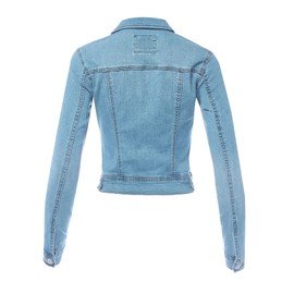 FashionMille Women's Classic Casual Stretch Fit Denim Jean Jacket-FWJ1254-A LT DENIM-L