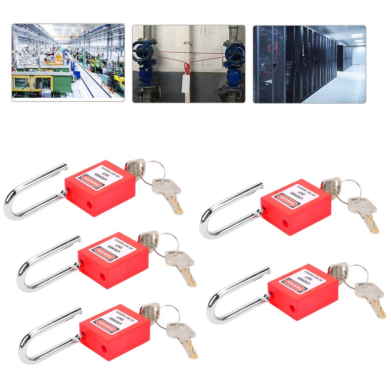 5 Sets 38mm Lockout Lock Insulation LOTO Nylon PA Steel