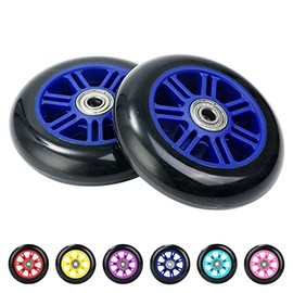 Stunt Scooter Wheels 100mm Pair - Replacement PU Wheels Suitable for most Stunt Scooters - ABEC7 Bearings - Set of 2 Wheels