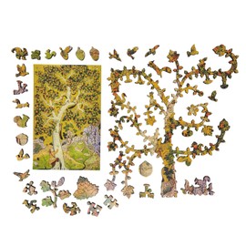 Wooden Puzzle for Adults - Uniquely Shaped Pieces - Made in The USA by FoxSmartBox - 363 Pieces - Squirrels