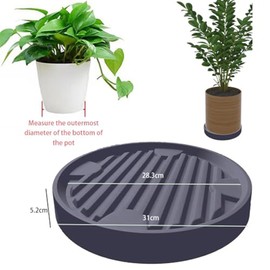 Flowerpot Tray with Hidden Wheels, 360°Rotating Planter Pallet 12.2-Inch Base Plant Caddy 4 Invisible Casters Heavy Duty Load Capacity for Plant Pot Patio