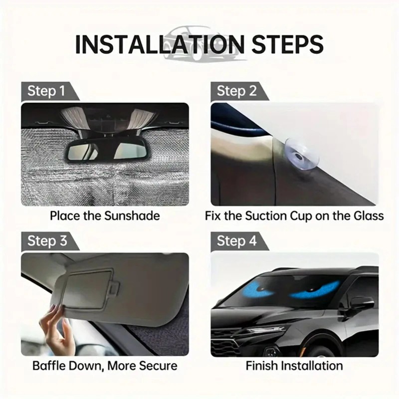 TSUINZ For Ford Mustang Blue Eyes Car Front Windshield Sun