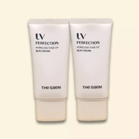 The Saem 더샘 유브이 퍼펙션 포어리스 톤업 선 크림 기획 세트 SPF 50+ PA++++ 50ml x 2개 투명한톤케어 The Saem UV Perfection Poreless Tone Up Sun Cream Set SPF 50+ PA++++ 50ml x 2 Transparent Tone Care