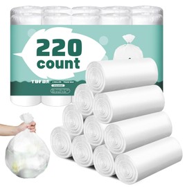 220 Count-4 Gallon Trash Bag, White Trash Bags, Bathroom Trash Bags Small Garbage Bags for Bathroom Can,White 4 Gal Small Trash Can Liners,Unscented Garbage Bag