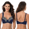 Curve Muse Women's Plus Size Unlined Underwire Lace Bra with