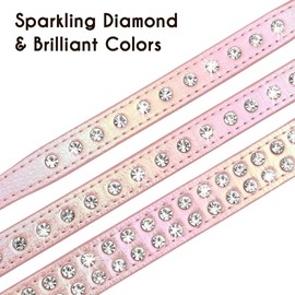 Beirui Bling Rhinestone Dog Collar with Studded Diamonds for Small Medium Dogs Cats,Cute Bedazzled PU Leather Dog Collar with Sparkling Crystals for Girl Boy Puppies,Purple,S