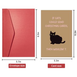 Gevinna Funny Cat Christmas Card for Men Woman, Humorous Xmas Card for Cat Lover, Naughty Christmas Card for Friends Family, If Cats Could Send Christmas Cards,They Wouldn't