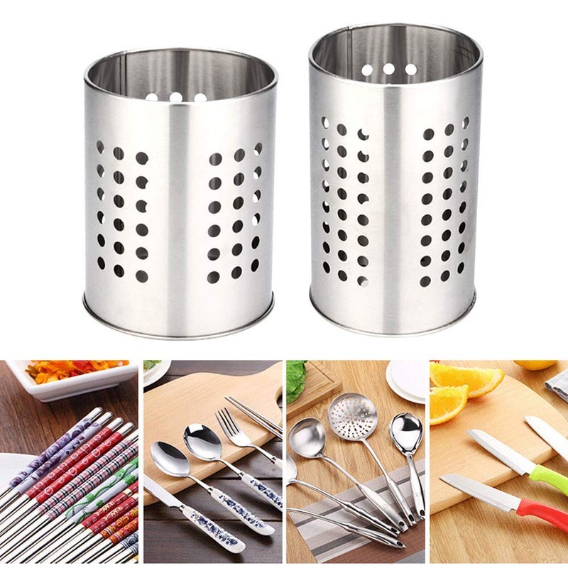 Feelava 2 Pack Stainless Steel Kitchen Utensil Holder for Organizing