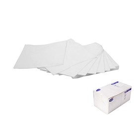 Duni Cocktail Napkins 2-Ply Cellulose Plain White 24 x 24 cm Pack of 300