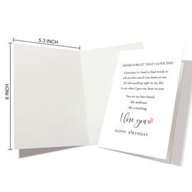 Nchigedy Romantic Birthday Card for Husband Wife, Love Poem Birthday Card for Him Her, Heartfelt Birthday Card for Girlfriend Boyfriend, Never Forget That I Love You