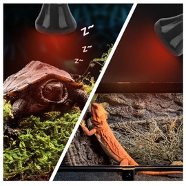 mumisuto Mini Ceramic Heat Emitter, Reptile Heat Lamp, Infrared Heat, No Light, Amphibian Heating Lamp for Amphibians, Pets Incubating Chickens (25 W Black)