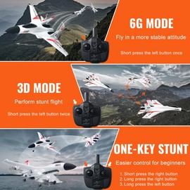 VEVOR RC Airplane Fighter EPP Foam RC Plane Toy 2.4GHz Remote Control 3D/6G Mode - 33.5 cm