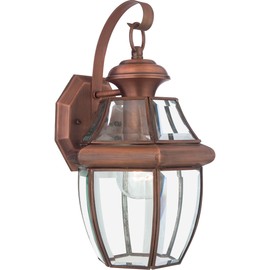 Quoizel NY8316AC Newbury Outdoor Wall Lantern Wall Mount Lighting, 1-Light, 150 Watt, Aged Copper (14"H x 8"W)