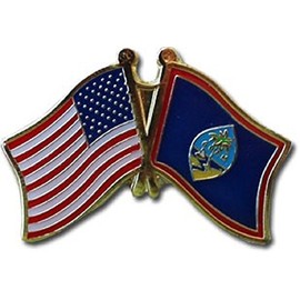 USA American Guam Friendship Flag Bike Motorcycle Hat Cap lapel Pin