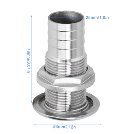 316 Stainless Steel Water Drainage Plug Thru Hull Fitting 1in Outlet Corrosion Resistant for Marine Boat Yacht