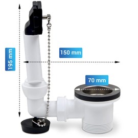 AQUADE Sink Drain Fitting with Overflow 1 1/2 Inch with Ball Joint Plug and Chain Sink Insert Overflow Fitting Sink Drain Set