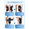 BaraRose 膝のサポーター 多機能膝パッド スプリング内蔵、Z 字ベルトによる確実な固定 通気性のメッシュ素材と穴あき設計。膝関節靭帯を完全に保護し、左右兼用 高齢者の日常生活や、登山、バレーボール、ランニング、バスケットボールなどのスポーツシーンに最適 1 枚入り (M)