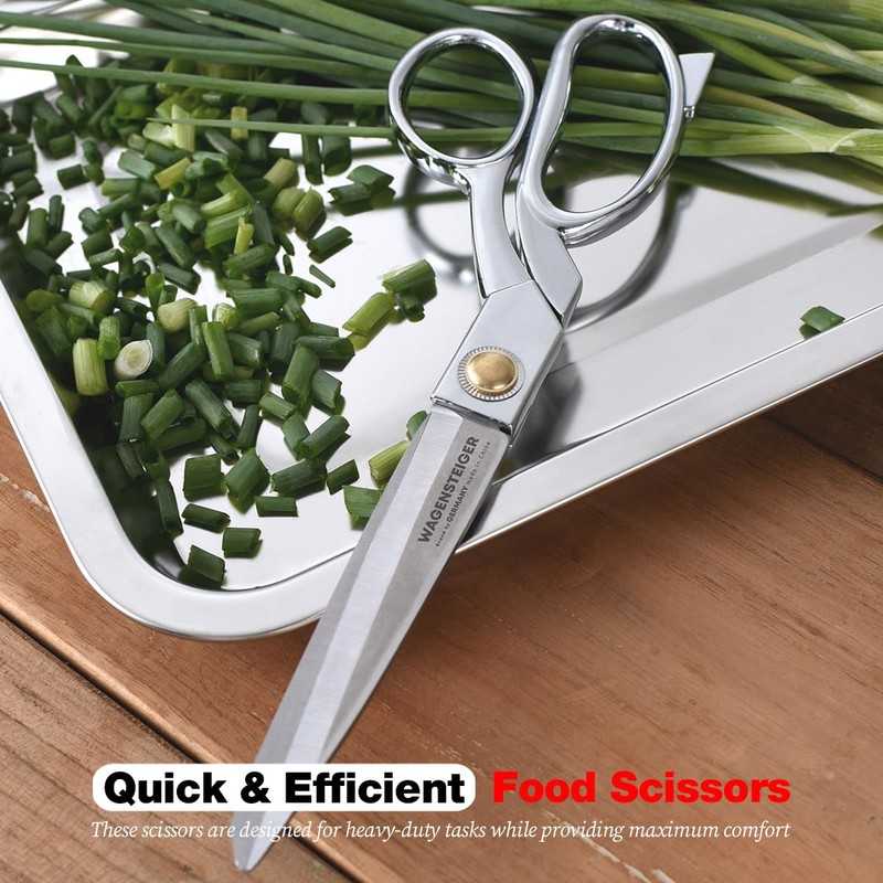 WAGENSTEIGER Stainless Steel Kitchen Scissors, Multi-Purpose Shears for Meat, Vegetables,