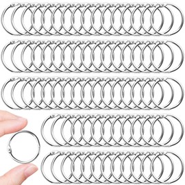 Akamino 200 Pcs Loose Leaf Binder Rings, 30 mm/1 Inch Book Binder Rings Bulk, Metal Card Ring Keychain Ring for Flash Cards Index Card Notebook, Home School Office, DIY Craft (Silver)