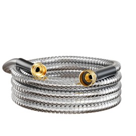 Beitopamz Short Garden Hose 10 ft, Male to Female Heavy Duty Stainless Steel Small Water Hose Extende Connector, Flexible No Kinks Leakproof 3/4 in Fittings, Lightweight Metal Leader Hose,MBT10S Model